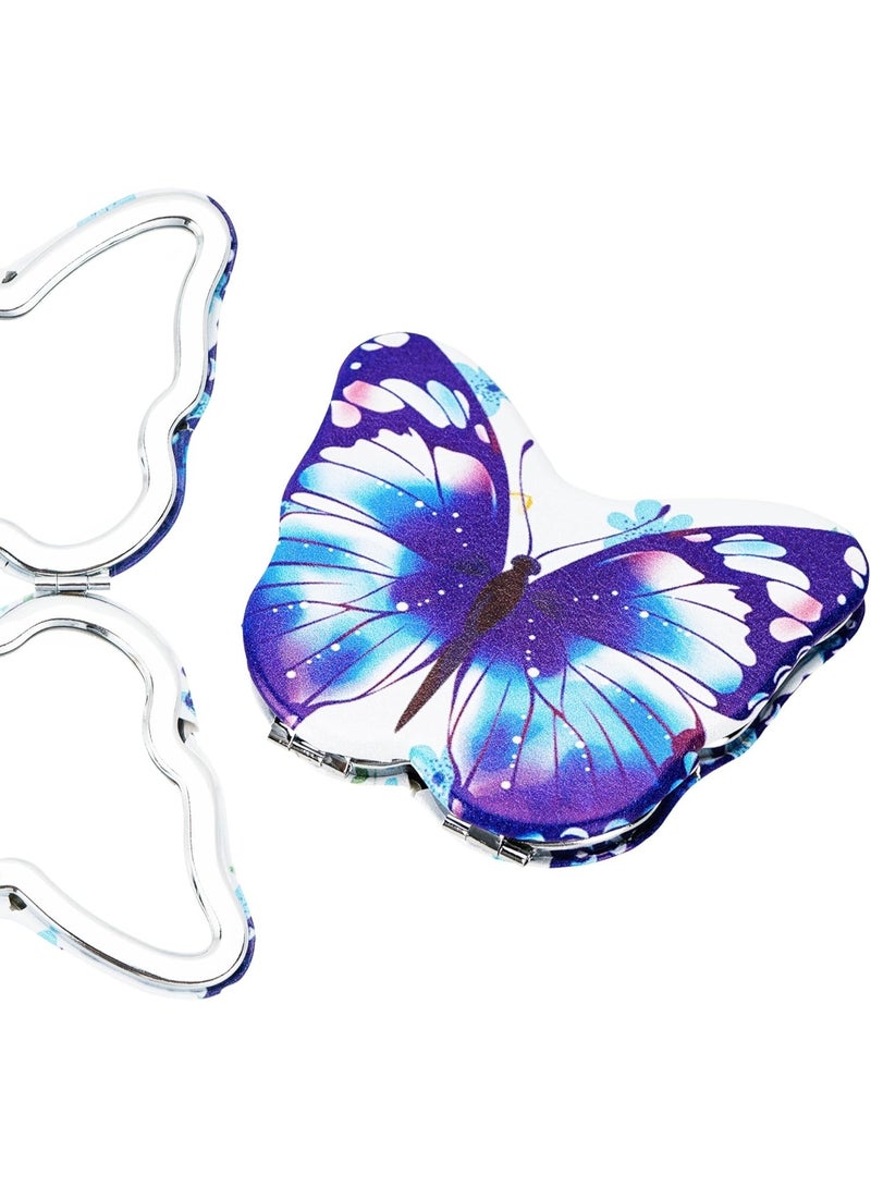 Compact Folding Butterfly Vanity Mirror – Adjustable Handheld Cosmetic Mirror for Purse, Office & Home Use-Random color and shape - Image 1